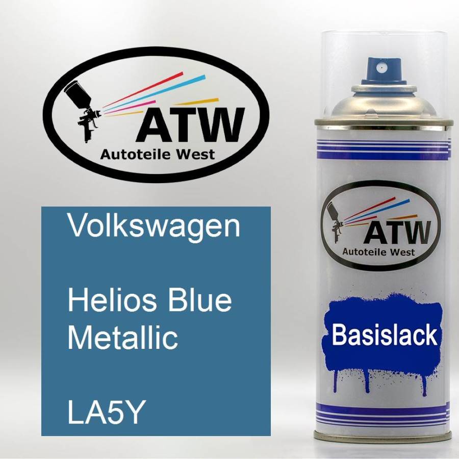 Volkswagen, Helios Blue Metallic, LA5Y: 400ml Sprühdose, von ATW Autoteile West.